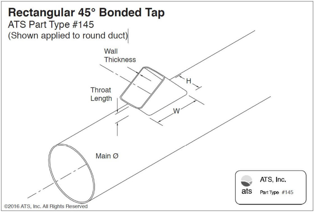 Rectangular 45° Bonded Tap Rectangular 45° Bonded Tap