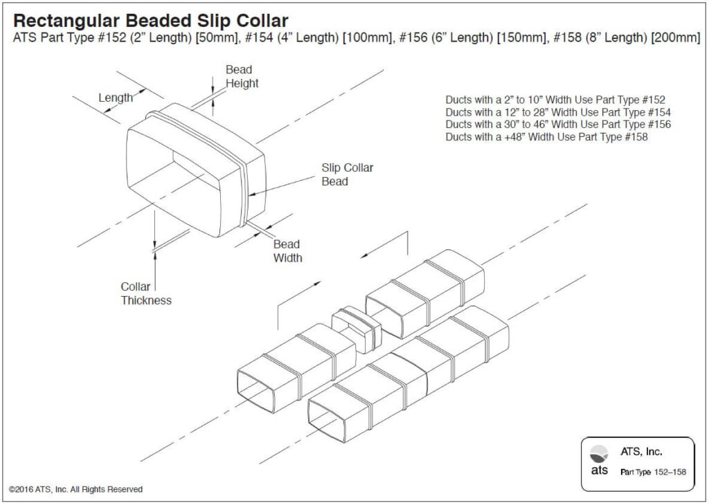 Rectangular Beaded Slip Collar