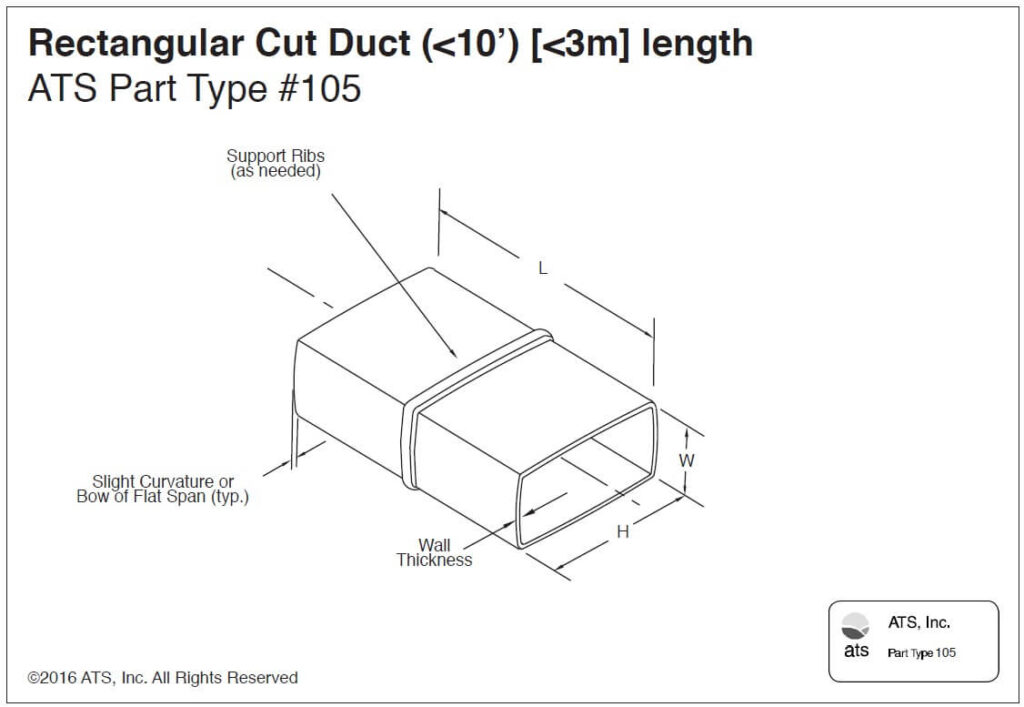 Rectangular Cut Duct (10’) [3m] length