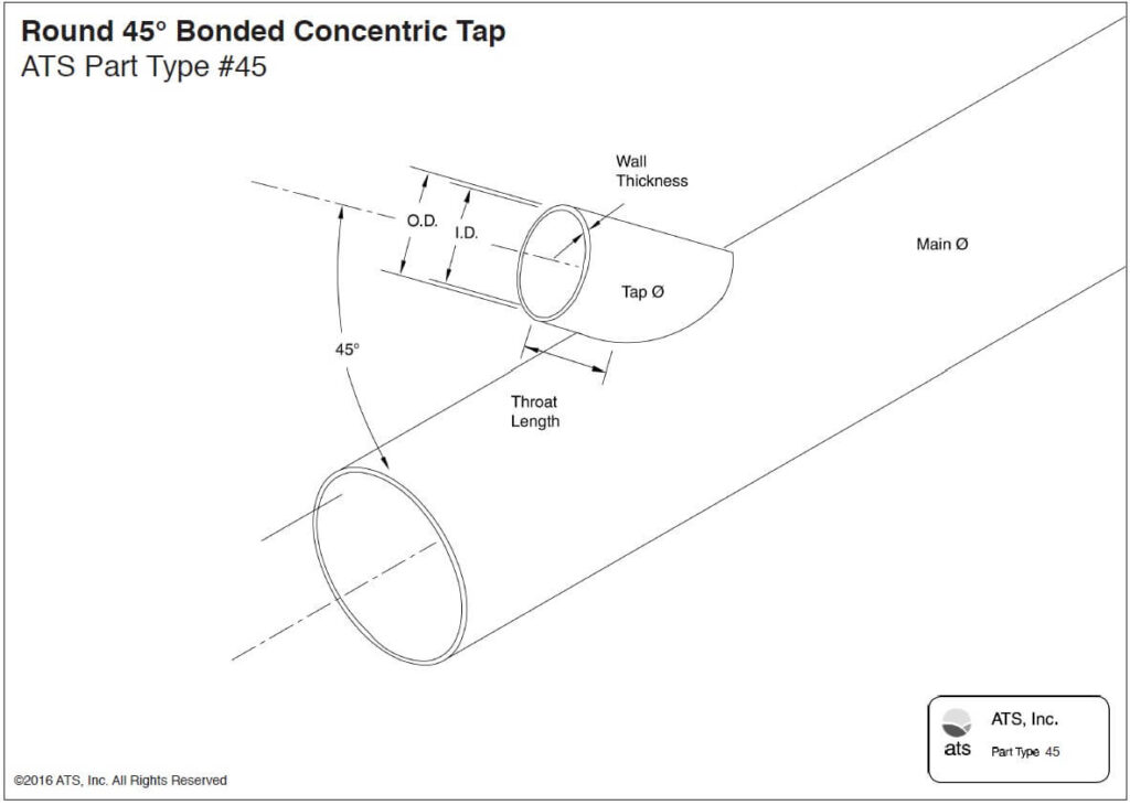 Round 45° Bonded Concentric Tap
