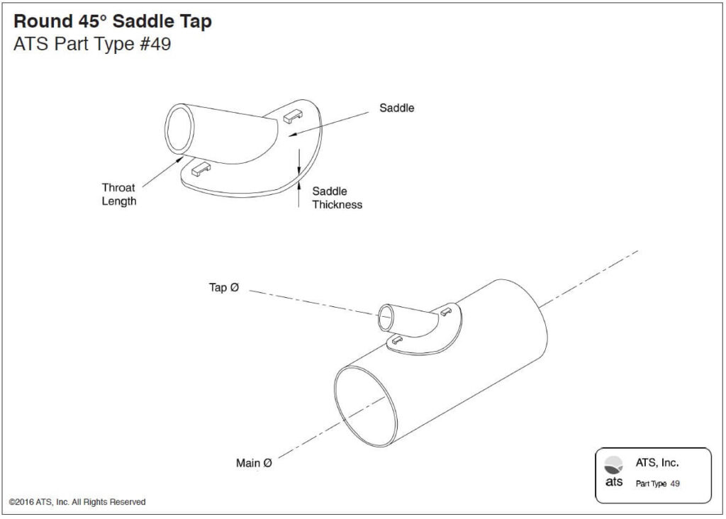 Round 45° Saddle Tap