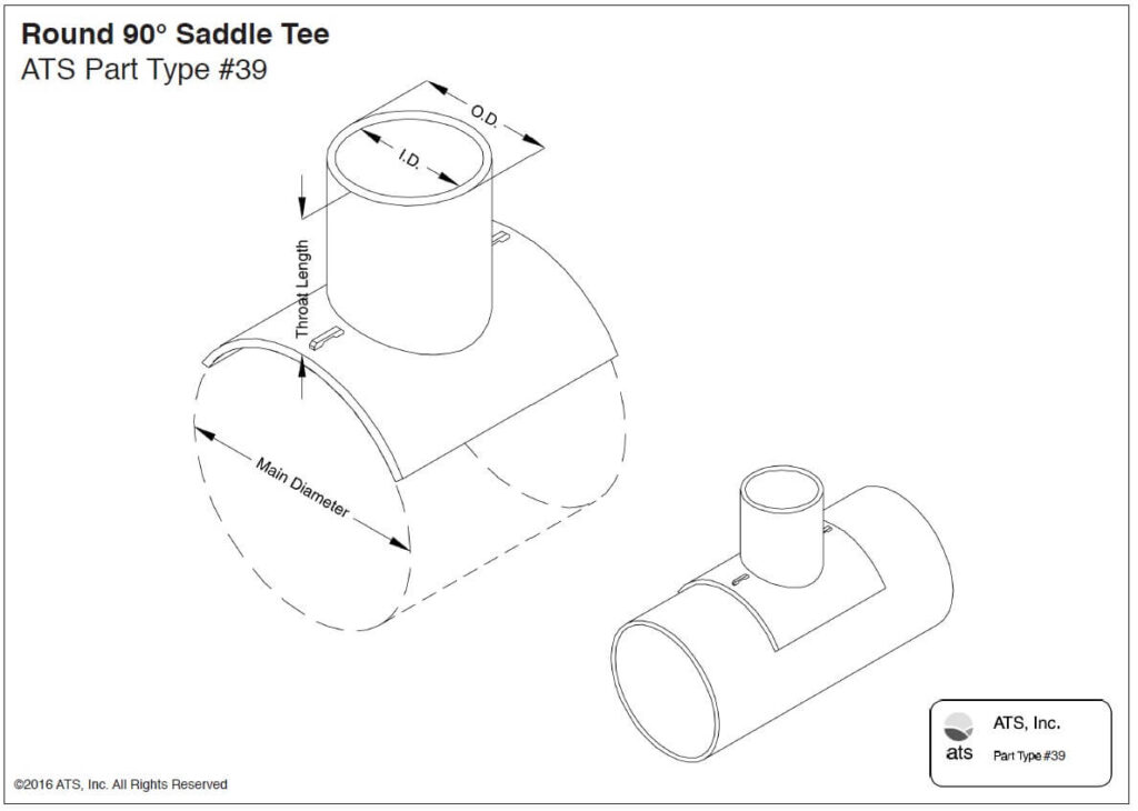 Round 90° Saddle Tee