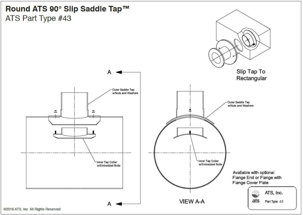 Round ATS 90° Slip Saddle Tap™